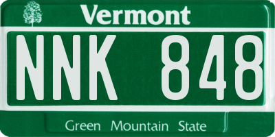 VT license plate NNK848