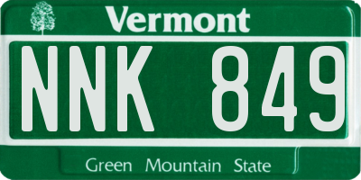 VT license plate NNK849