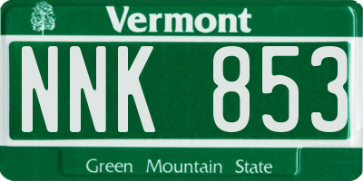 VT license plate NNK853