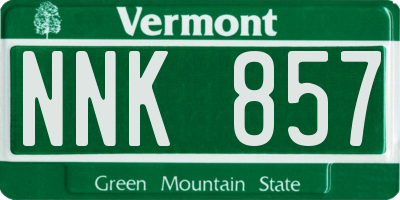 VT license plate NNK857