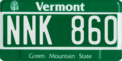 VT license plate NNK860