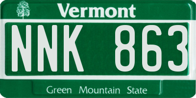 VT license plate NNK863