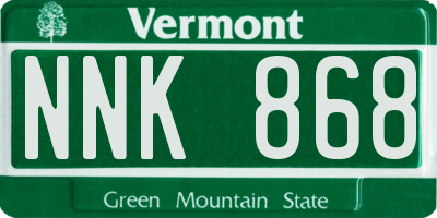 VT license plate NNK868