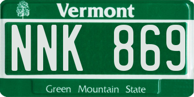 VT license plate NNK869