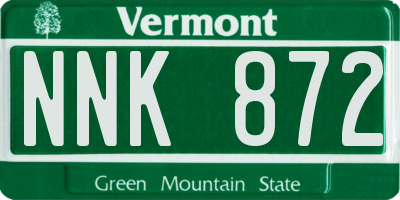 VT license plate NNK872