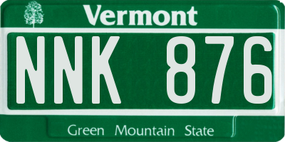 VT license plate NNK876
