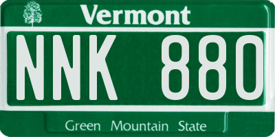 VT license plate NNK880
