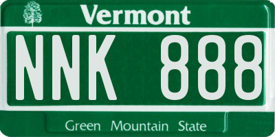 VT license plate NNK888