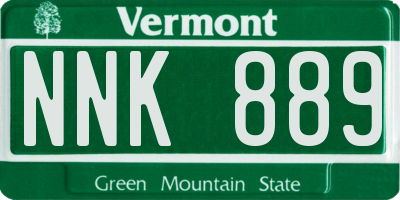 VT license plate NNK889