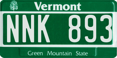 VT license plate NNK893