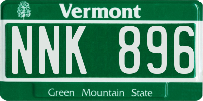 VT license plate NNK896