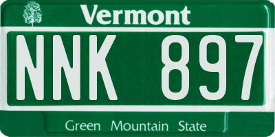 VT license plate NNK897
