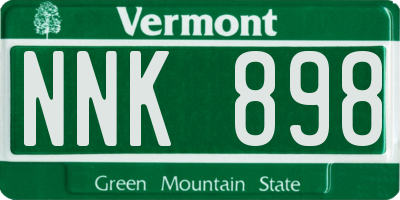 VT license plate NNK898