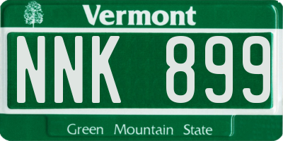 VT license plate NNK899