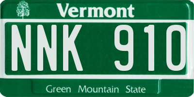 VT license plate NNK910