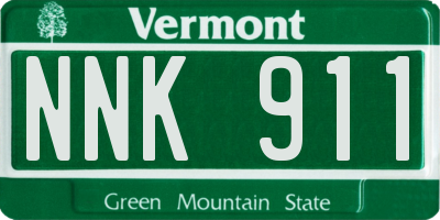 VT license plate NNK911