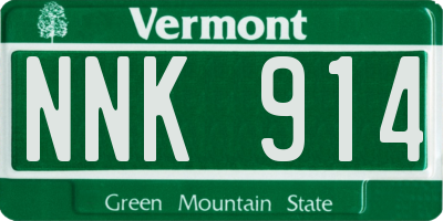 VT license plate NNK914
