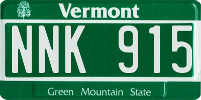 VT license plate NNK915