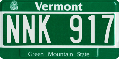 VT license plate NNK917
