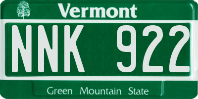 VT license plate NNK922