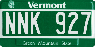 VT license plate NNK927