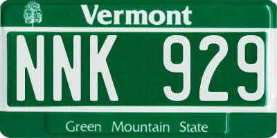VT license plate NNK929