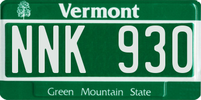 VT license plate NNK930
