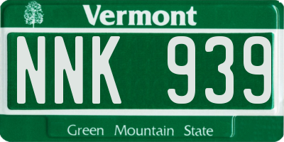 VT license plate NNK939