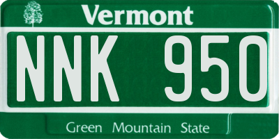 VT license plate NNK950