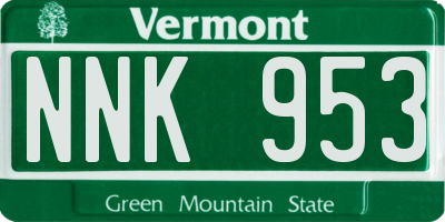 VT license plate NNK953