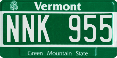 VT license plate NNK955