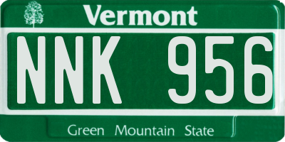 VT license plate NNK956