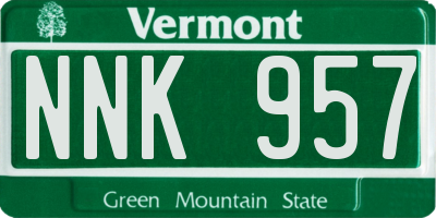 VT license plate NNK957