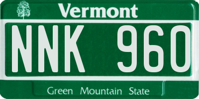 VT license plate NNK960