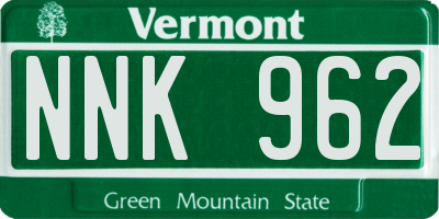 VT license plate NNK962