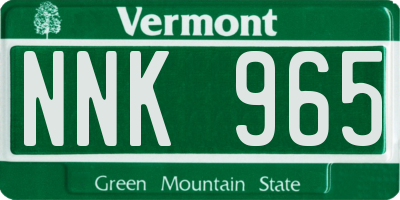 VT license plate NNK965