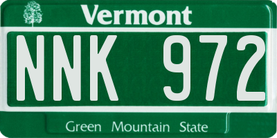 VT license plate NNK972