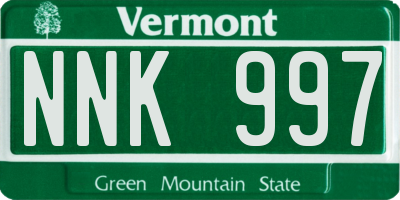 VT license plate NNK997