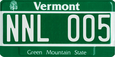 VT license plate NNL005