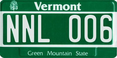 VT license plate NNL006