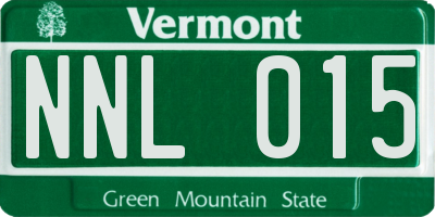 VT license plate NNL015