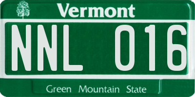 VT license plate NNL016