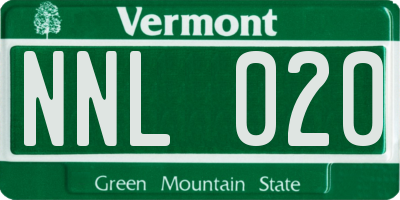 VT license plate NNL020