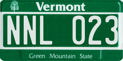 VT license plate NNL023