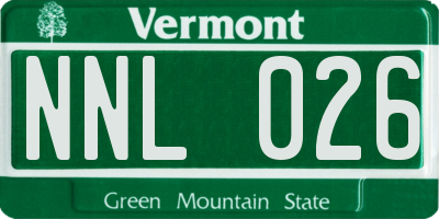 VT license plate NNL026