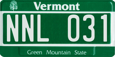 VT license plate NNL031