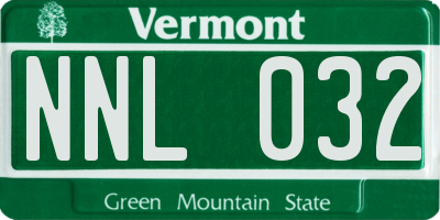 VT license plate NNL032