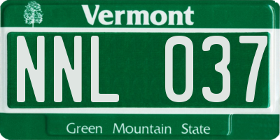 VT license plate NNL037
