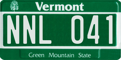VT license plate NNL041