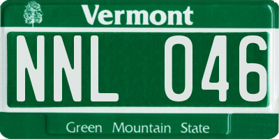 VT license plate NNL046